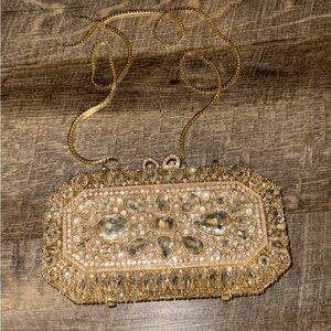Gold diamond clutch